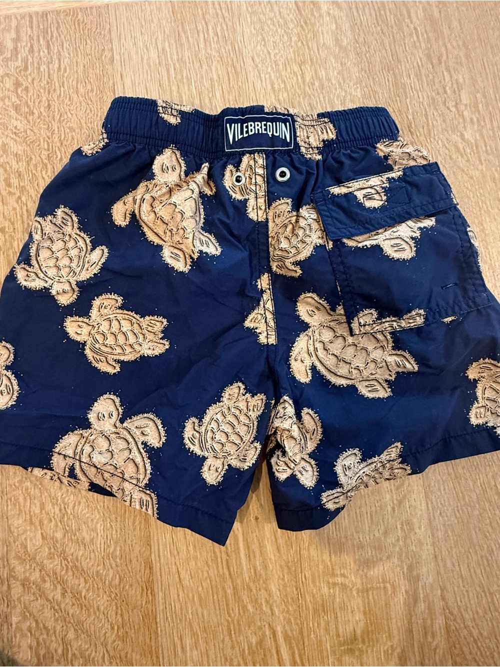 Vilebrequin Kids Navy Turtle Print Swim Shorts size 6Y